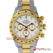 Rolex Daytona Two Tone White Diamond Dial 16523 40MM Zenith Movement