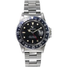 Rolex GMT Master Silver Band Black Dial