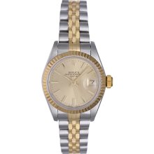 Rolex Ladies Date Stainless Steel & 18k Gold Watch 6917