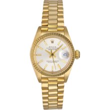 Rolex Ladies President Gold Watch Silver Dial 6917