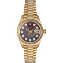 Rolex Lady President 18k Yellow Gold & Diamond Ladies Watch 69178