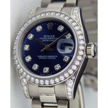 Rolex Lady President 18k White Gold Blue Diamond 179159 WatchChest