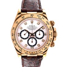 Rolex Men's 18k Gold Cosmograph Daytona Watch 16518 White Dial