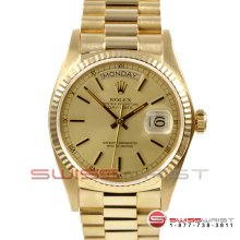 Rolex Mens Day Date President Champagne Stick 18038