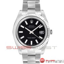 Rolex Men's SS Large Datejust II w/ Black Stick Dial on Oyster Band
