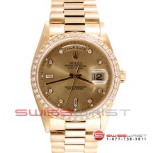 Rolex Men's Yellow Gold President Factory Champagne Dial/Bezel 18238