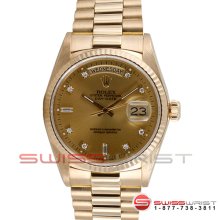 Rolex Men's Yellow Gold Day Date President Factory Champagne 18038