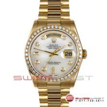 Rolex Men's Yellow Gold Day Date President MOP Diamond Dial 18038