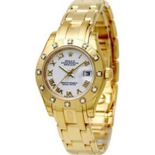 Rolex Pearlmaster Yellow Gold Diamond Ladies Watch 80318