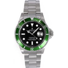 Rolex Submariner 16610V Green Bezel Black Dial Men's Watch 16610