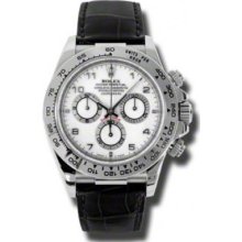 Rolex Watches Daytona White Gold Leather Strap 116519 wabk