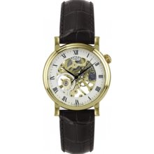 Rotary - Gent's Stainless Steel Bezel Leather Watch - Gs02842-03