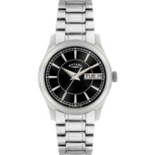 Rotary Ladies Stainless Steel Black Dial Bracelet LB00029/04 Watch