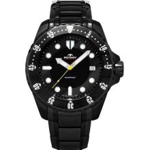 Rotary Watch Mens Aquaspeed Black Steel Strap Date Wrist Watch Agb00065/w/04