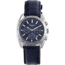 Rudiger Men's Dresden Blue Luminous Dial Blue Leather Chronograph ...