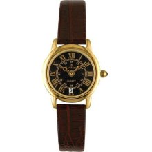 Sartego SED672R Gold Tone Toledo Dress Watch Black Dial Strap ...