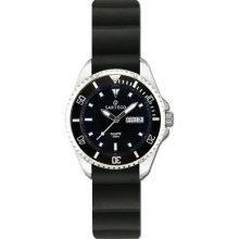 Sartego SPQ91-R Quartz Black Dial Dive Watch Rubber Strap