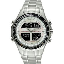 Sartego SPW15 Digital Alarm Chronograph World Time Silver Dial