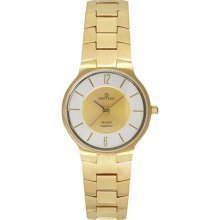 Sartego SVQ662 Gold Tone Seville Dress Watch Gold Dial