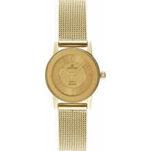 Sartego Svr662 Women's Watch Ultra Thin Gold Tone Dress Gold Dial Mesh Band