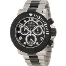 Sea Hunter Chronograph Two Tone Stainless Steel Case And Bracelet Blac