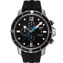 Seastar Men's Automatic Chronograph - Black/Blue Dial With Black Rubber Strap