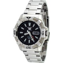 Seiko 5 Black Dial Stainless Steel Automatic Mens Watch SNZH11