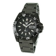 Seiko 5 Sports Automatic Black PVD Watch with Matching Bracelet #SNZG41K1