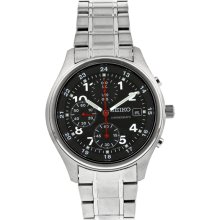 Seiko Chronograph Black Dial Stainless Steel Mens Watch SNDB31