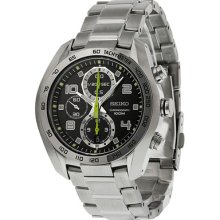 Seiko Chronograph Black Dial Stainless Steel Mens Watch Sndd31