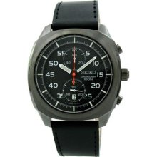 Seiko Chronograph Black Ion-plated Mens Watch SNN217P1