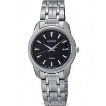 Seiko Dress Watch for Ladies Black Dial Steel Case and SXDE65