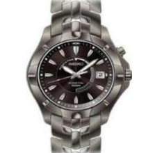 Seiko Kinetic Black Dial Black Ion-plated Mens Watch SKA407