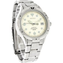 Seiko Kinetic Mens Date Dial Stainless Steel Bracelet Dress Watch SKH475