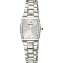 Seiko Ladies 20 Diamond Watch - Stainless & Gold-Tone - Silver Face SUJE81