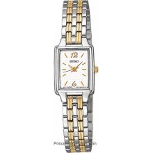 Seiko Ladies Stainless & Gold-Tone Watch - Rectangular SXGL59