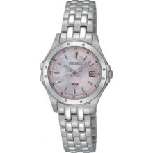 Seiko Ladies Stainless Steel Le Grand Sport Pink Mother Of Pearl Dial SXDC95