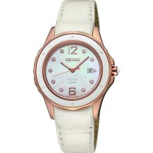 Seiko Lady Sxde82p1 Leather Strap Women's Watch 2 Years Warranty