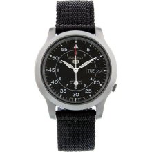 Seiko Men Automatic See Thru Military Dial Watch Snk809