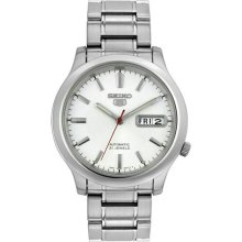 Seiko Men's 5 Automatic SNK789K Silver Stainless-Steel Automatic Watch with White Dial