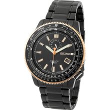 Seiko Men's Black Stainless Steel Superior Automatic Black Dial Tachymeter SSA008