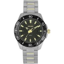 Seiko Mens Casual Dark Grey Dial Stainless Steel Watch SGEE51