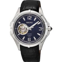 Seiko Men's Coutura Automatic Stainless Steel Case Navy Blue Dial Leather Strap SRP317