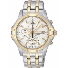 Seiko Mens Le Grand Sport Chronograph Two-Tone White Dial SNDC98