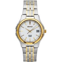 Seiko Men's SNE132 Two-Tone Two-tone Stainless-Steel Analog Quartz Watch with White Dial