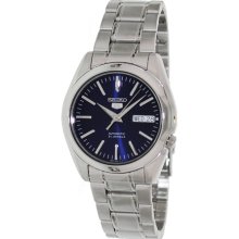 Seiko Men's SNKL43K Silver Stainless-Steel Automatic Watch with Blue Dial