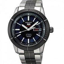Seiko Men's Stainless Steel Case and Bracelet Automatic Blue Tone Dial Day and Date Displays SRP343