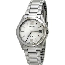 Seiko Men's Stainless Steel Silver Tone Dial Dress Link Bracelet Midsize SGEF25