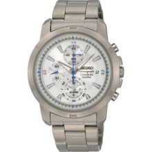 Seiko Mens Titanium Date Alarm Watch Snae45 Water Resistant Chronograph Date