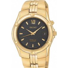 Seiko Perpetual Calendar Gold Stainless Steel Men's Watch SNQ070